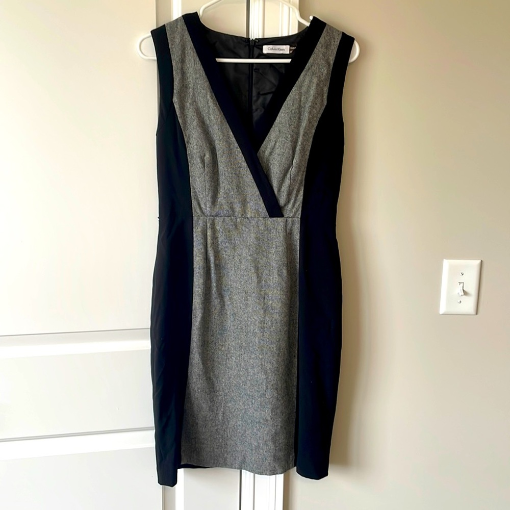 Calvin Klein grey tweed dress